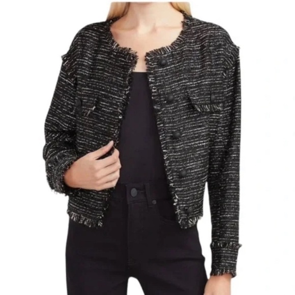 Express Black Tweed Cropped Blazer- NWT - Picture 1 of 16